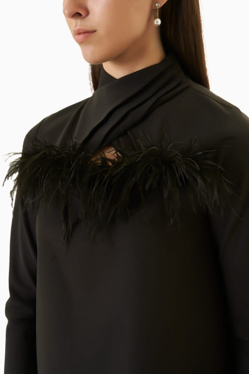 Midnight Black Crepe Talia Top