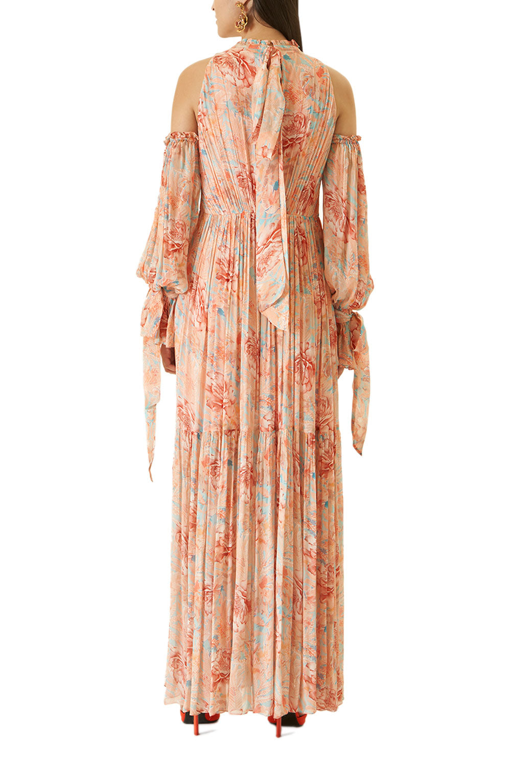 Rabenda Printed Long Dress With Side Slit