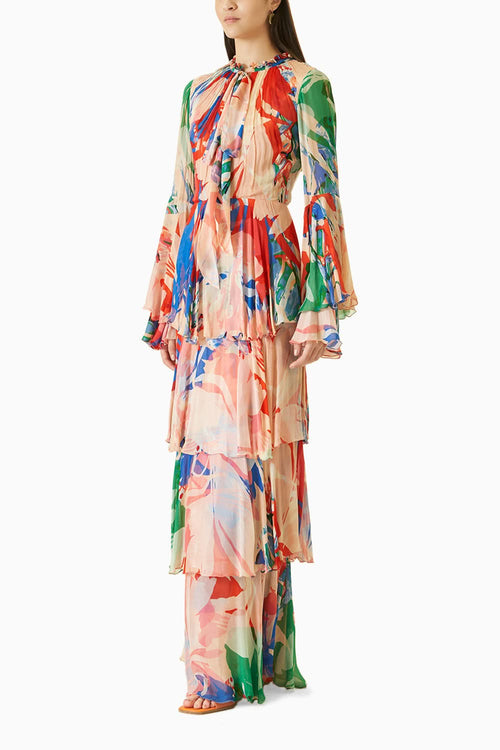 Chiffon Printed Layered Dress