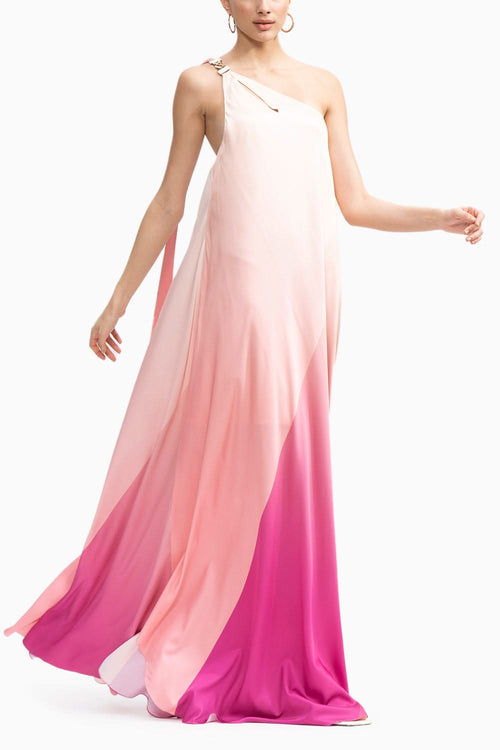 One Shoulder Kaftan With Gold Accessory Detailing