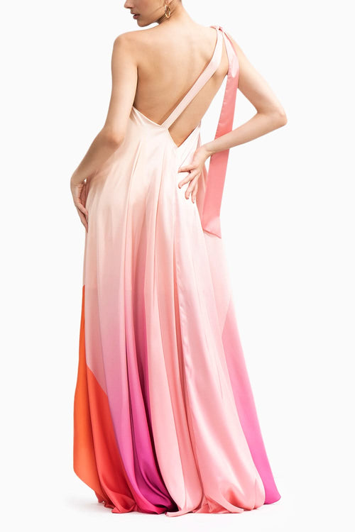 One Shoulder Kaftan With Gold Accessory Detailing