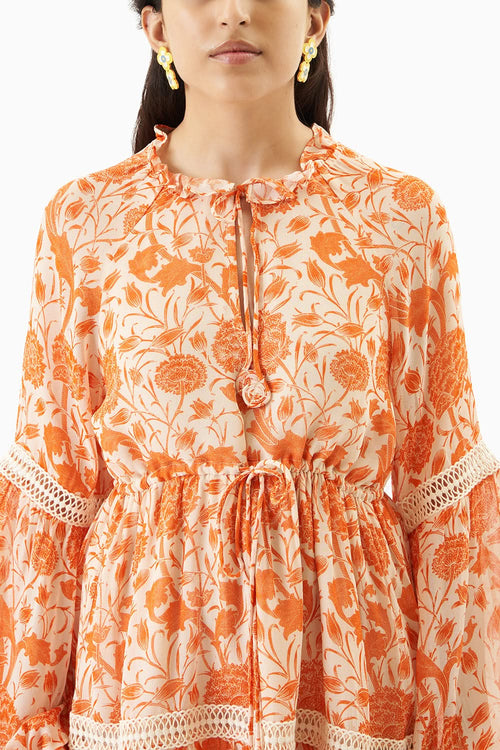 Tangerine Printed Dress