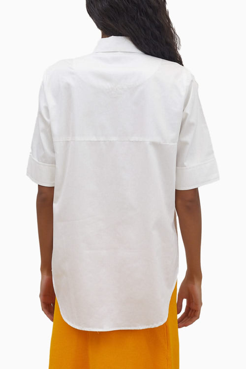 White Puzzle Pop Embroidered Shirt