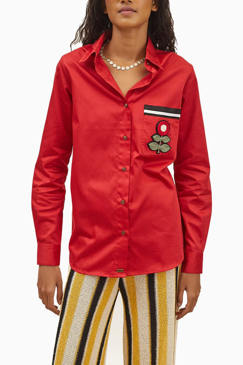 PLV Garden Red Flower Shirt