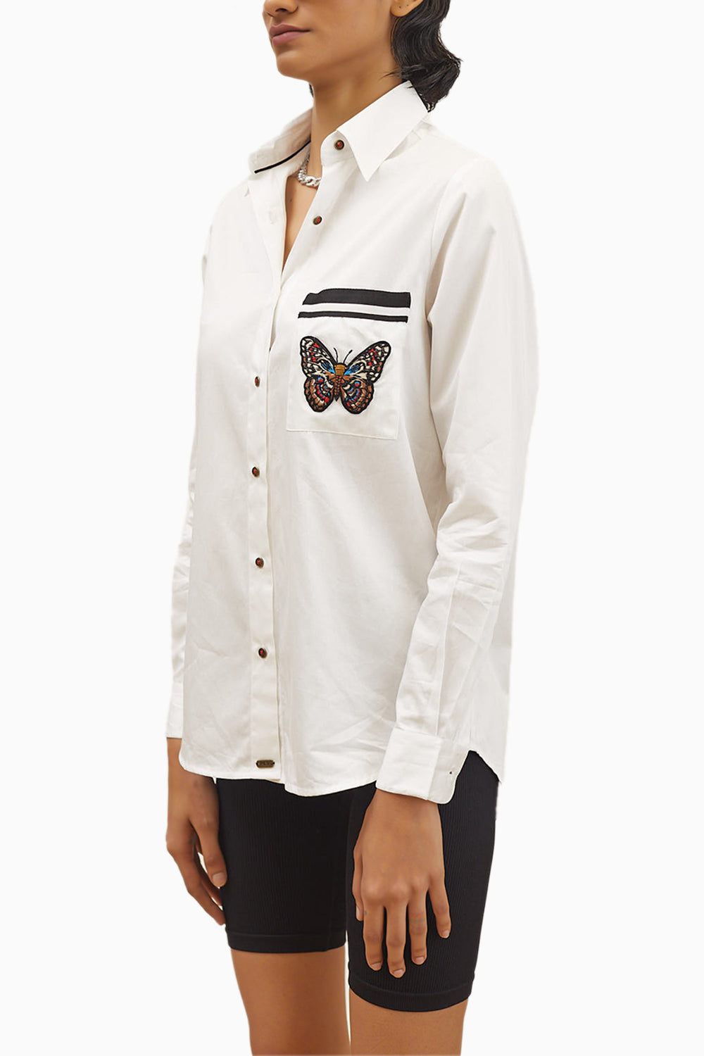 PLV Garden White Butterfly Shirt