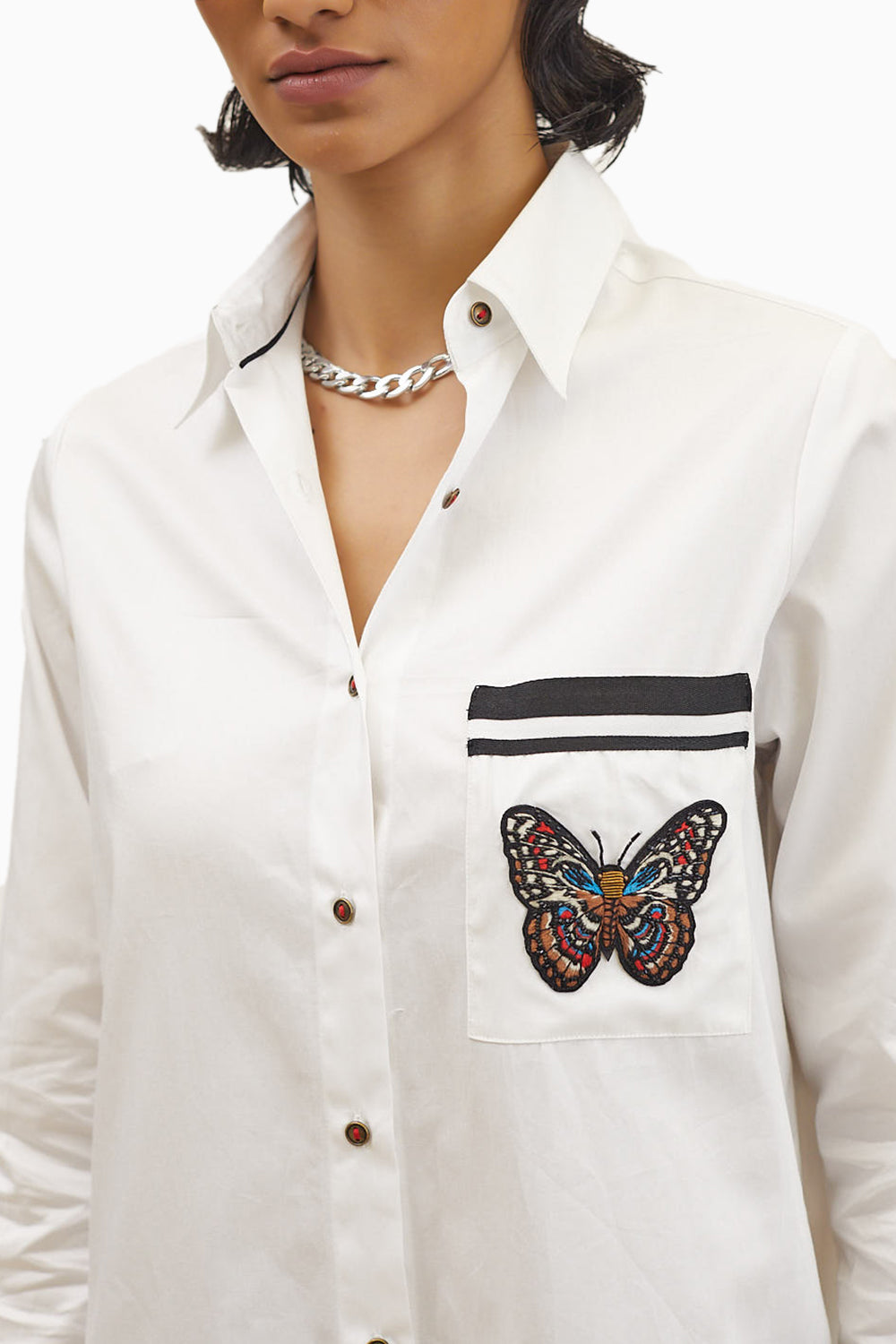 PLV Garden White Butterfly Shirt