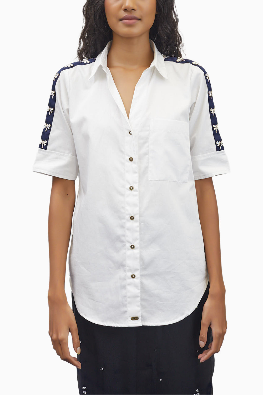 White Dragonfly Swarovski Shirt