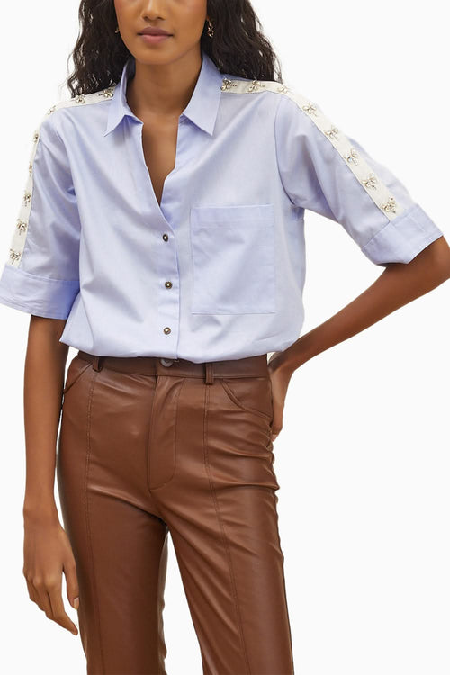 Sky Blue Dragonfly Swarovski Shirt