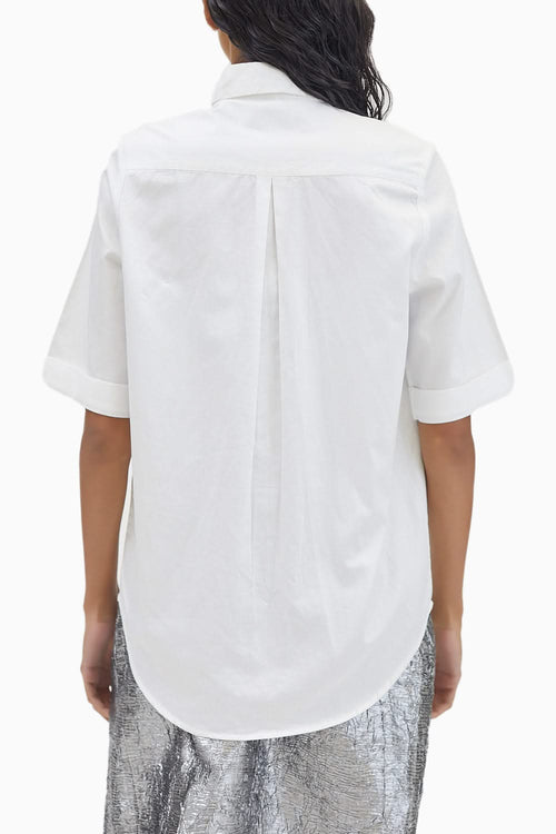 White Rectangle Swarovski Pocket Shirt