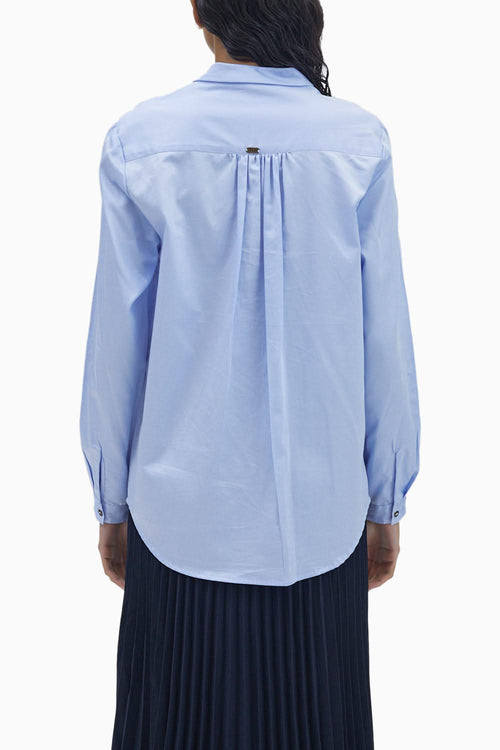 Sky Blue Swarovski Button Shirt