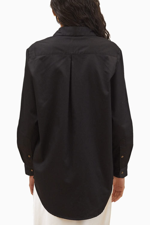 Black Aqua Pocket Swarovski Shirt