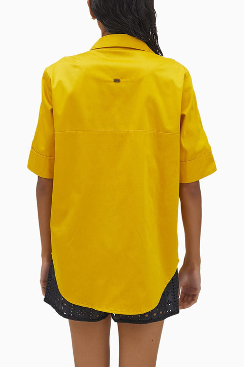 Canary Flower Swarovski Ribbon Shirt