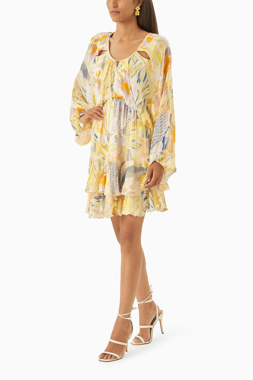 Multi Yellow Chiffon Dress