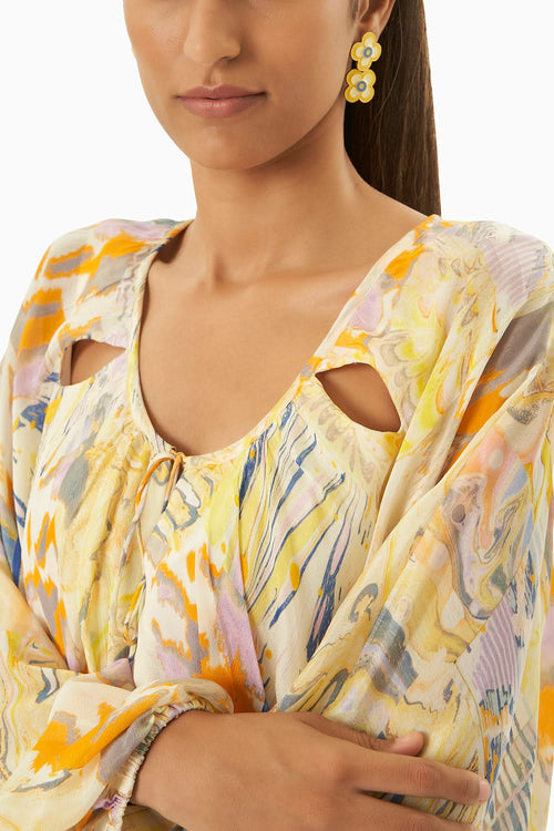 Multi Yellow Chiffon Dress