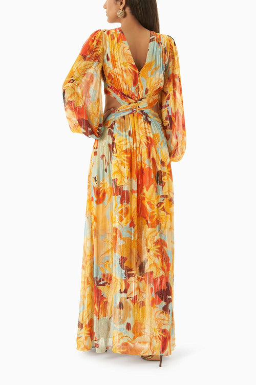 Multi Mustard Long Dress