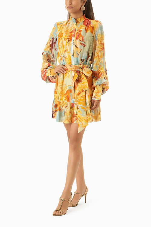 Multi Mustard Short Dress