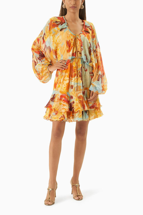 Multi Mustard Layered Dress
