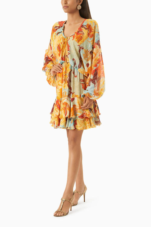 Multi Mustard Layered Dress