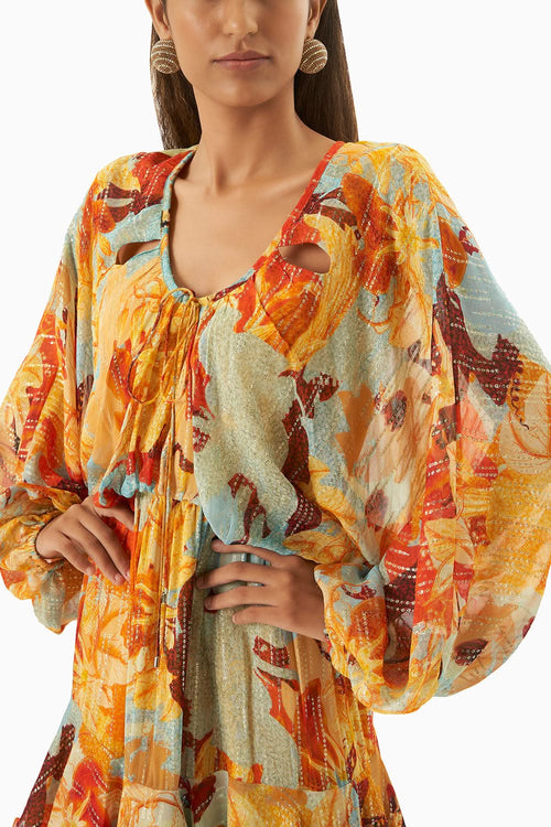 Multi Mustard Layered Dress