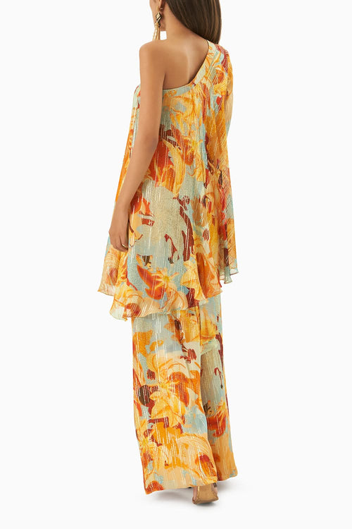 Multi Mustard Off Shoulder Co-Ord Set