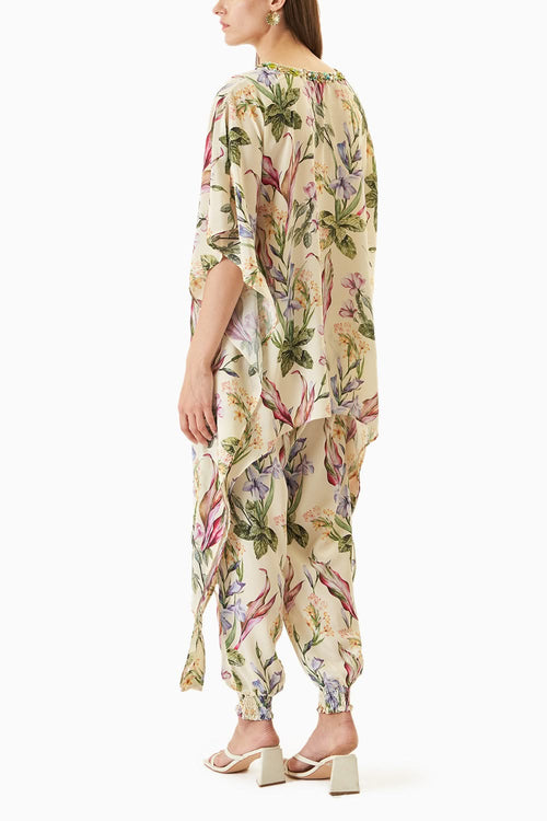 Light Yellow Printed Kurta Set