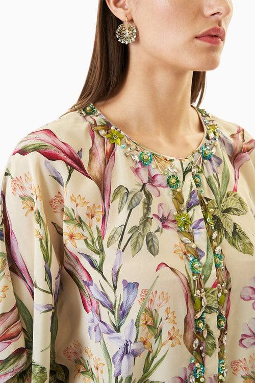 Light Yellow Printed Kurta Set