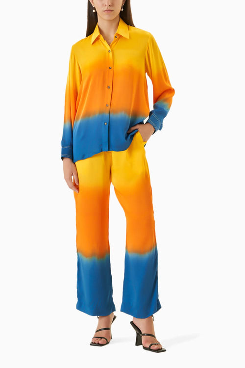 Ocean Leheriya Shirt And Pants Co-ord