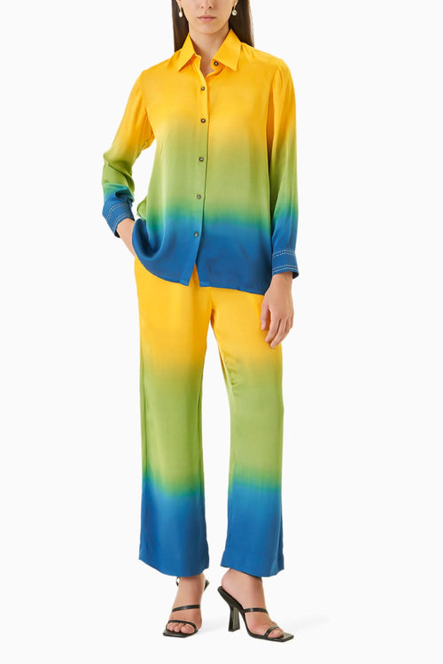 Tropical Leheriya Shirt and Pants Co-ord