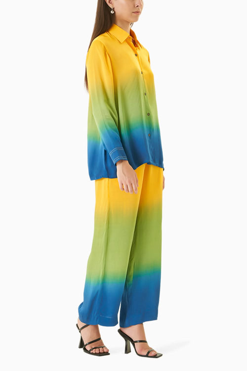 Tropical Leheriya Shirt and Pants Co-ord