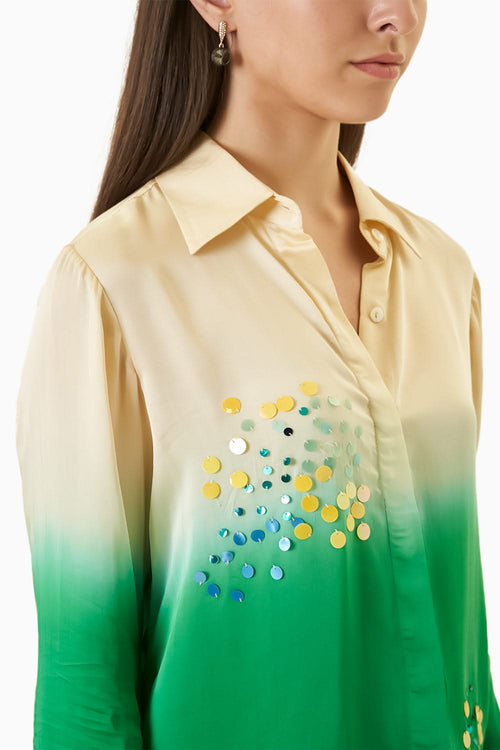 Lime Ice Leheriya Shirt and Trousers Co-ord