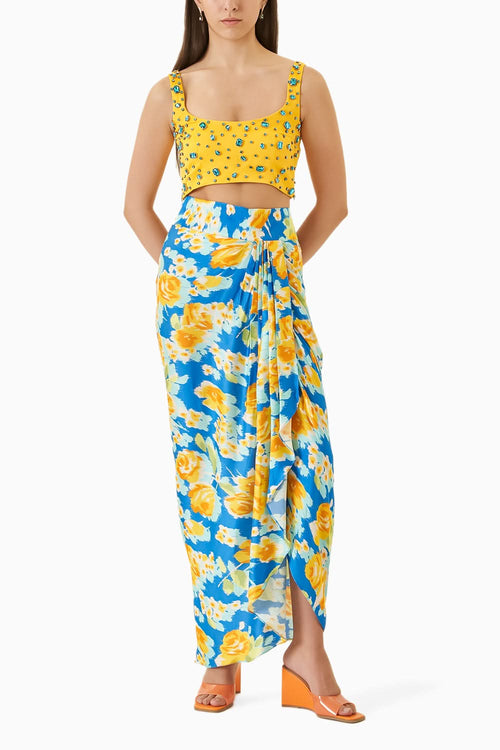 Swarovski Blouse with Draped Skirt Co-ord