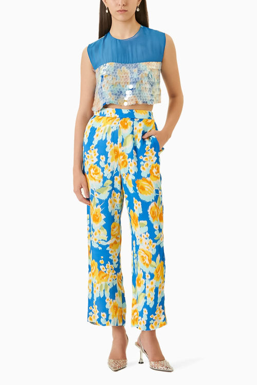 Marigold Crop Top and Pants Co-ord
