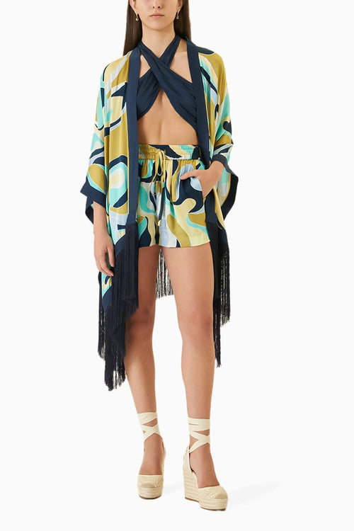 Maple Kimono, Halter Top and Shorts Co-ord