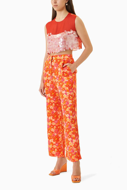 Poppy Crop Top and Trousers Co-ord