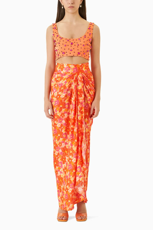 Swarovski Blouse and Draped Skirt Co-ord