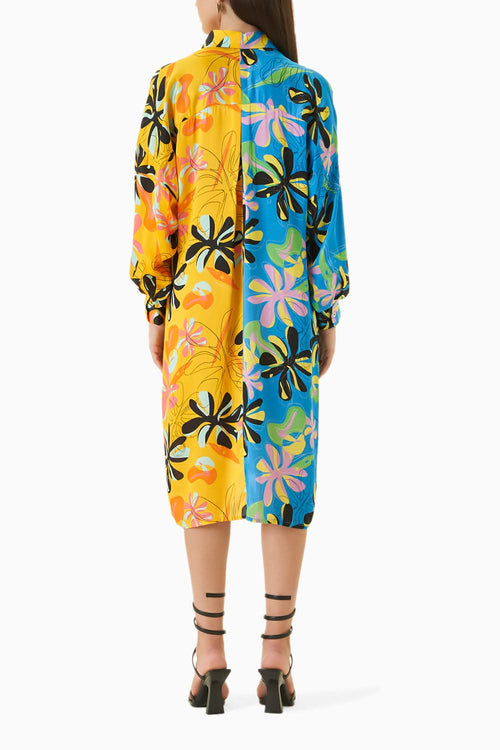 Dalia Half And Half Printed Shirt Dress