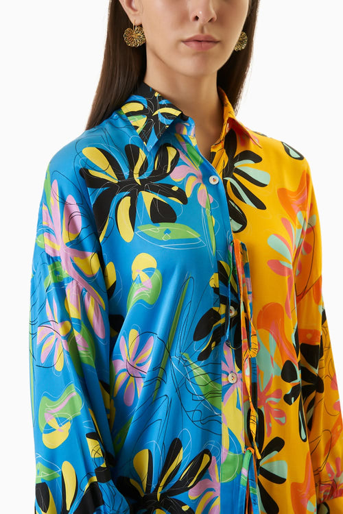 Dalia Half And Half Printed Shirt Dress