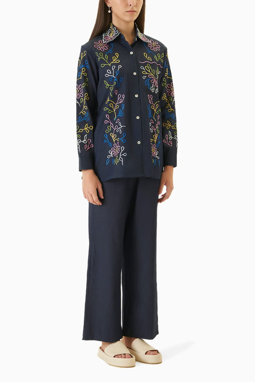 Nero Nero Denim Shirt With Trousers Co-ord