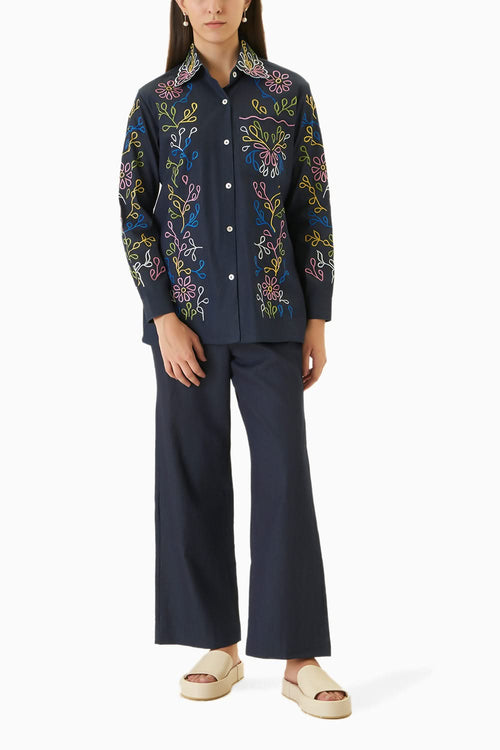 Nero Nero Denim Shirt With Trousers Co-ord