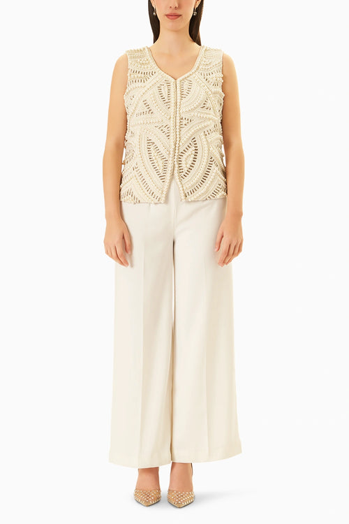 Alma Ivory Beaded Jacket and Pants