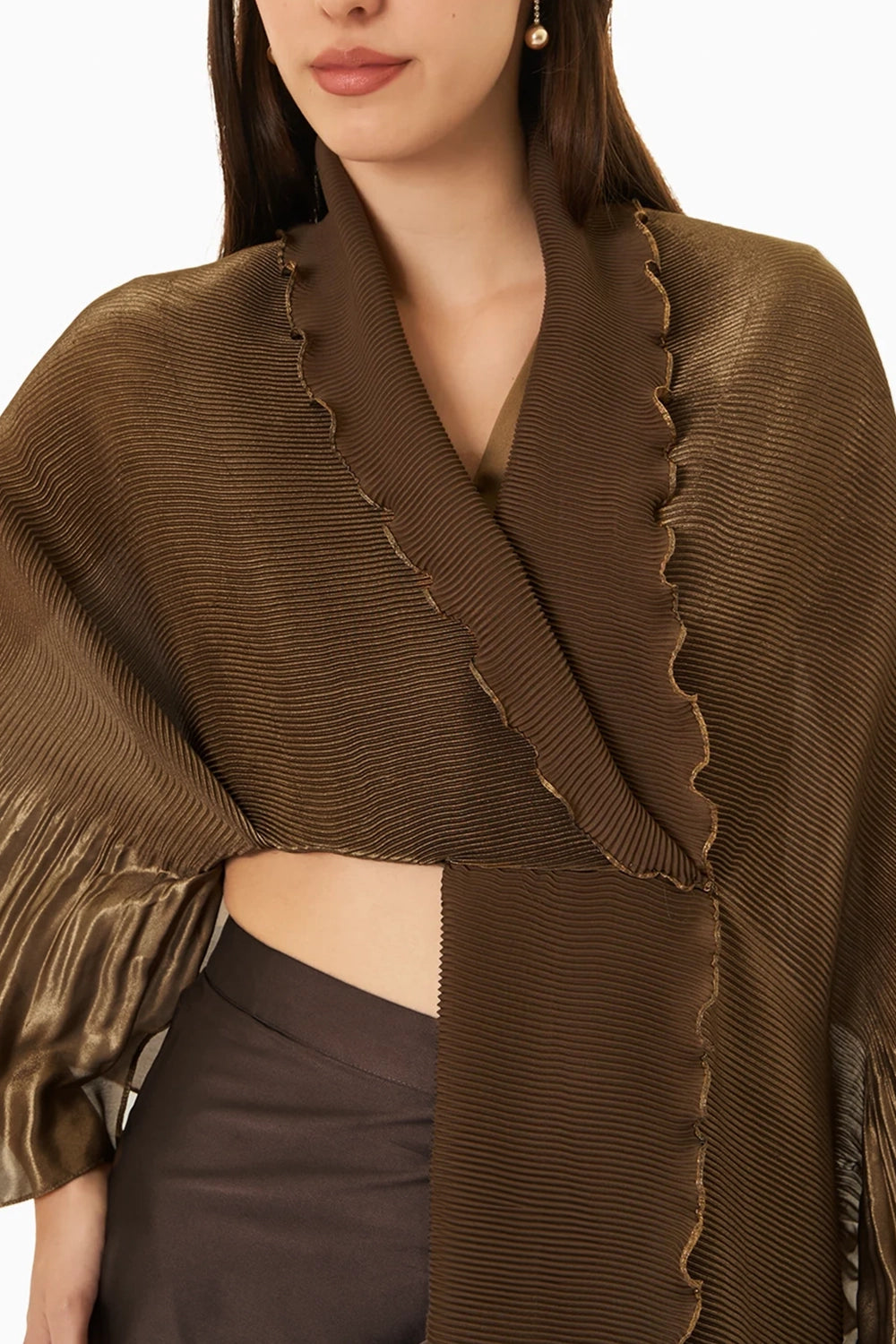 Naqia Mouse Gold Top & Drape Skirt