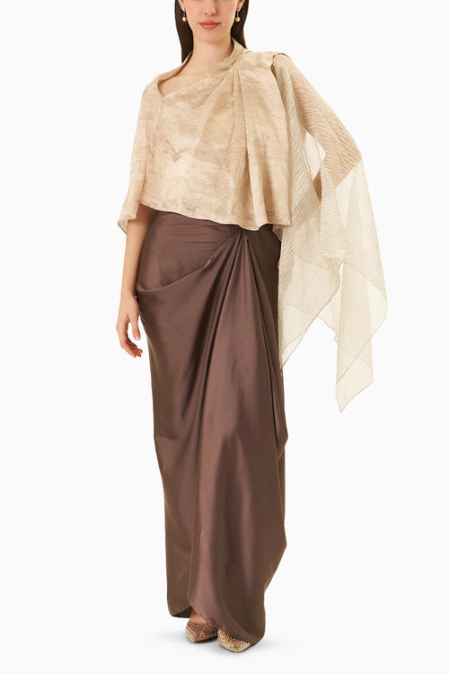 Cream Shawl Top