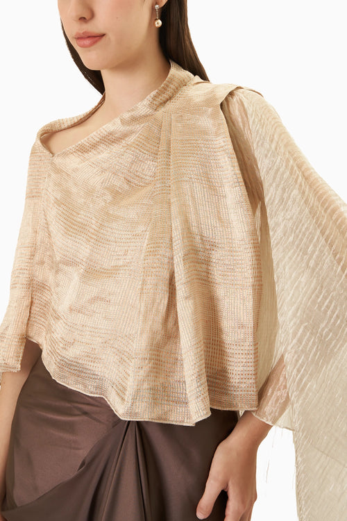 Cream Shawl Top