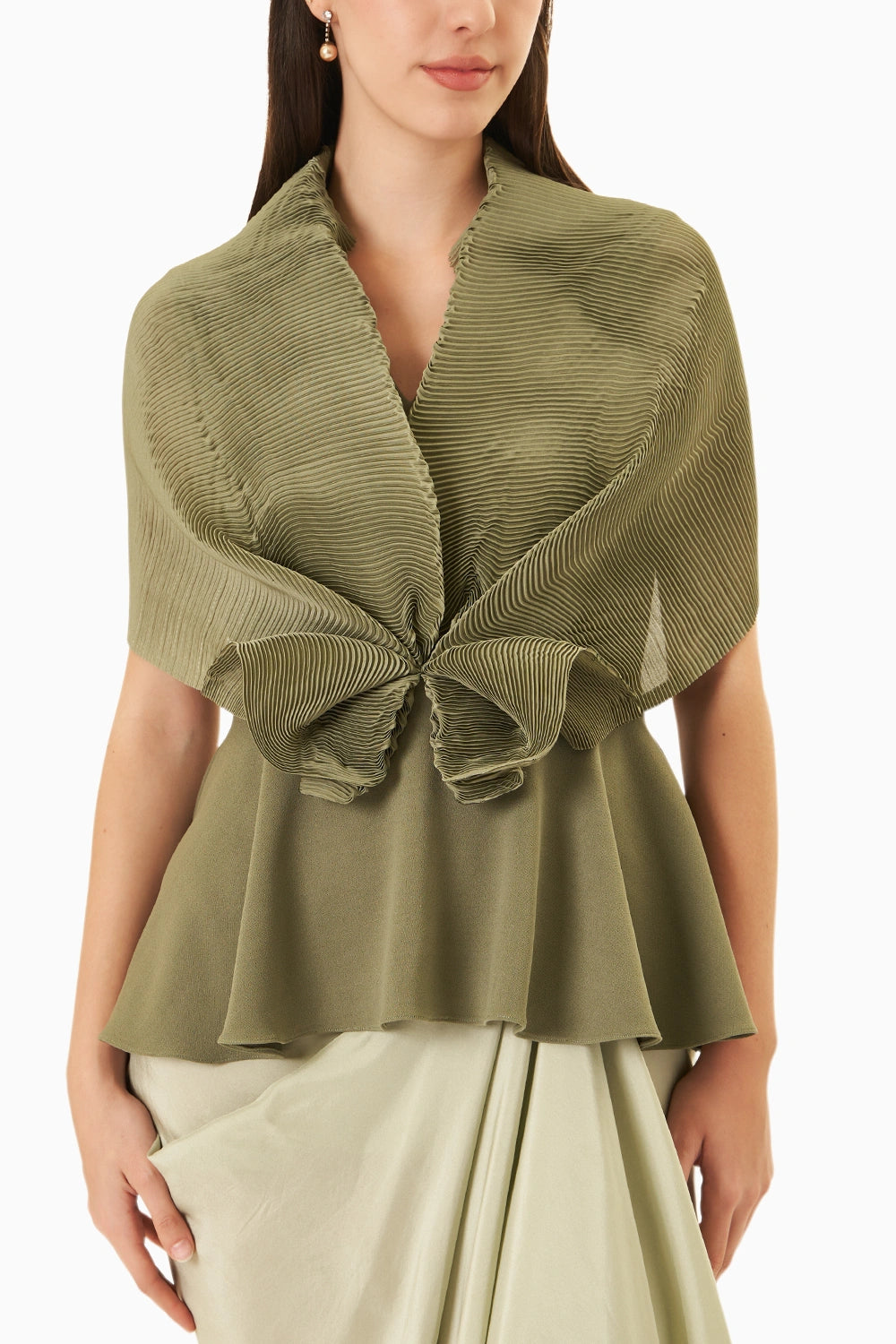 Green Crinkle Love Top