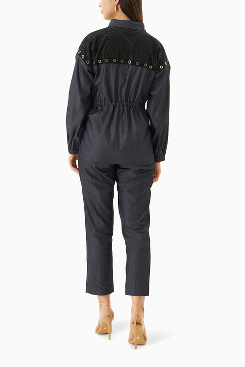 Denim Mesh Co-ord Set