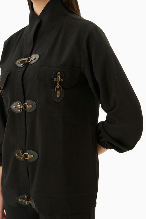 Black Tracksuit with Metal Buckles