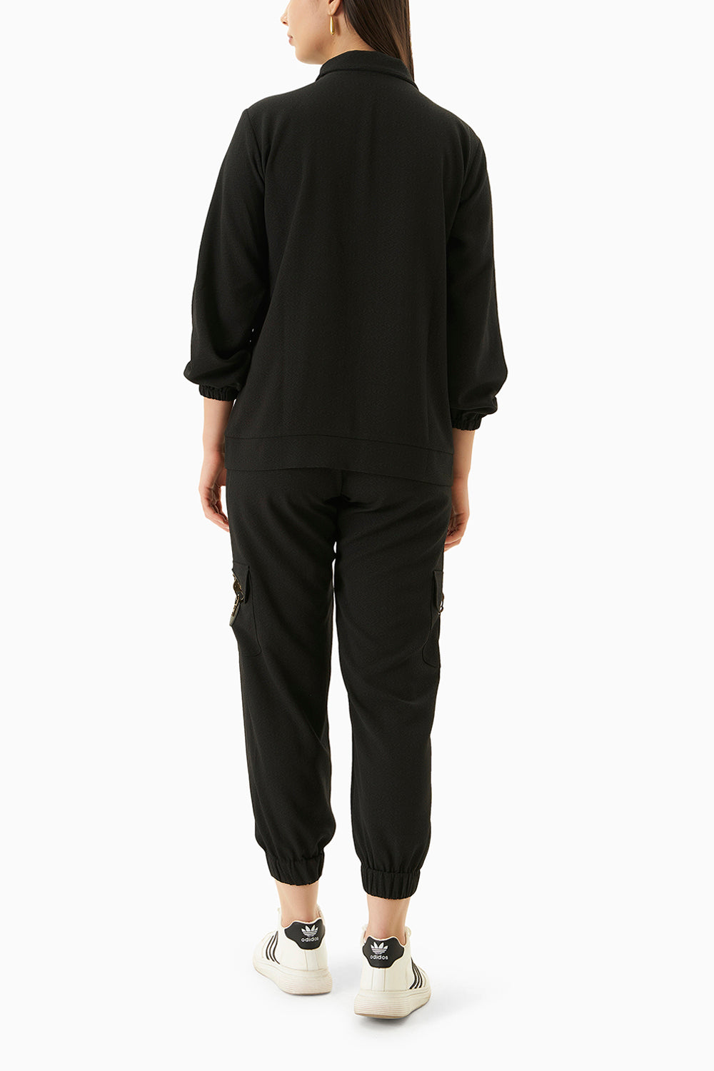 Black Tracksuit with Metal Buckles