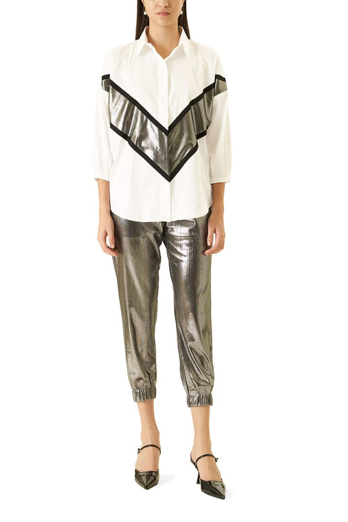 White and Silver Jazz Co-ord Set