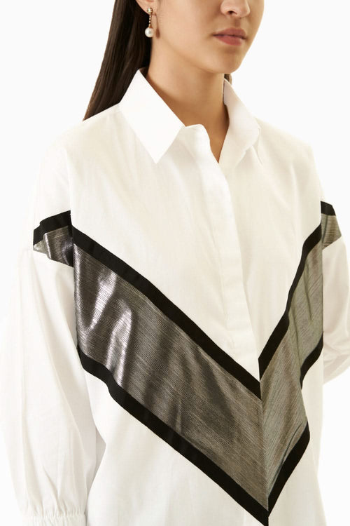 White and Silver Jazz Co-ord Set