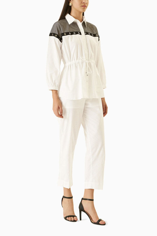 White Black Mesh Co-ord
